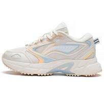 Li-Ning Comfortable Fabric Leather Shock Absorbing Non-Slip Wear-Resistant Breathable Lightweight Low-Top Running Shoes Women sneaker ARLS006-1 35⅔ white