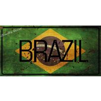 Vintažinis Brazilijos Automobilio Numerio Plakatas Populiarus Miestas Brazilijos Nacionalinė Vėliava Retro Skardiniai Ženklai Namų Dekoro Lipdukai 15x30cm 15x30cm