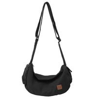 Couple Messenger Bag Women Solid Color Shoulder Bag Canvas Bag Hobo Bag juoda