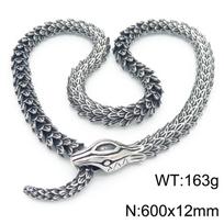 Massive Zodiac Snake Body Link Chain Choker Necklace Man Solid Stainless Steel Necklaces for Men Vintage Male Jewelry Accessory sidabras