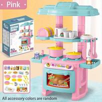 Mini Kitchen Counter Play Set DIY Simulated Cooking Food Tableware Play House Role Play Pretend Game Toy Gift Kid Boy Children