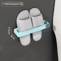 Punch-Free Wall-Mounted Shoe Rack: Multi-Layer Space-Saving Bathroom Slippers Storage with Hooks