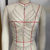 Vest, Multiple Chains, Pearl Chains, Neck Hanging Pearls, Tops, Tank Tops, Body Chains, Chest Chains, 2025 New Model balta