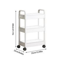 Household 3-layers Small Cart Storage Rack Floor To Floor Kitchen Bedroom Bathroom Storage Rack Storage Rack With Wheels balta