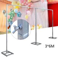 6x3M Wedding Backdrop Stand for Party Stage Events Heavy Duty Metal Pipe Drape Kit Large Curtain Frame Support XL