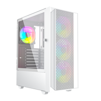 Gembird Fornax 4000W ARGB žaidimų ATX kompiuterio korpusas, Midi Tower, apšvietimas, balta