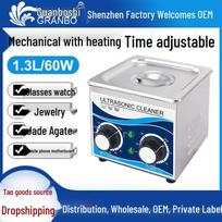 Ultrasonic Cleaner for Glasses, Jewelry, Watches, Razors, Dentures with Mechanical Timer and Heating Function US Standard 110V
