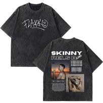 Rapper RELS B Skinny Flakk A New Star Album Merch Tshirt Unisex Women Fashion Hip Hop Tshirts Cotton Oversized Washed Tshirts S