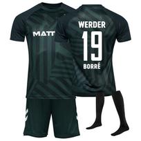 Adult Children Three Piece Soccer Uniform Set Short Sleeve Jersey Shorts and Socks Lightweight Breathable Athletic Wear for Football Training Matches 24