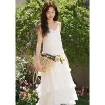 Mokana Sweet Elegant Sling Maxi Dress M balta