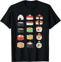 Japanese Sushi Roll Kawaii Gift Sushi TShirt  Kawaii  Aesthetic Tops  Graphic T Shirts  Women Clothing  Ropa De Mujer S