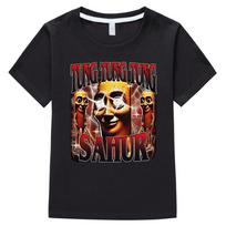 tung tung sahur Short Sleeve T-shirts Kawaii Anime Tshirt Cute Manga 100% Cotton Tee-shirt Aesthetic Cartoon Boys/girls T Shirt S įvairiaspalvis