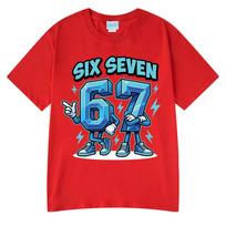 Six Seven Funny Cartoon Number 67 Brainrot Meme T Shirts Unisex Women Clothing Fashion Harajuku Cotton Casual Short Sleeve T-shirts S