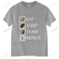Funky Ark Survival Evolved Eat Sleep Tame Repeat T Shirt Unisex Cotton T Shirt Hip Hop Tees Tops Tshirt Harajuku Streetwear S