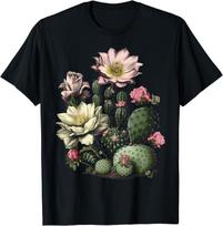 Cactus Succulent Plant Retro Cacti Botany Botanical Graphic Gift Unisex T-Shirt S įvairiaspalvis