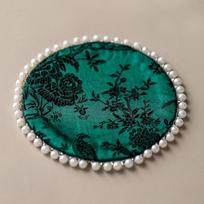 Swallow Vintage Pearls Edge Coaster Cloth Elegant Brocade Cup Mat Non Slip Soft Teapot Mat Drinkware Accessories