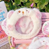 Pink Badge Ita Bag Soft Transparent Badge Bag Gift Cat Plush Purse  Boys bear
