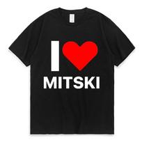 Funny I Love Mitski Graphics T-Shirt Unisex's 100% Cotton Short Sleeve T Shirts Summer Harajuku Tee Shirt Unisex Clothing Tshirts S įvairiaspalvis