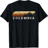 Columbia, LA Vintažiniai Evergreen saulėlydžio aštuntojo dešimtmečio retro marškinėliai S įvairiaspalvis