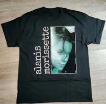 Vtg Alanis Morissette Music Star Heavy Cotton Black All Size Unisex T-Shirt S įvairiaspalvis