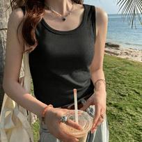 Women's Ribbed Racerback Vest 155/80A juoda