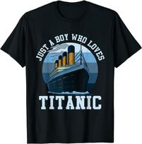 Just A Boy Who Loves Titanic Boat Titanic T-Shirt S įvairiaspalvis