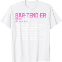 Funny Bartender Definition Design Bar Ten Der Noun Unisex T-Shirt S įvairiaspalvis