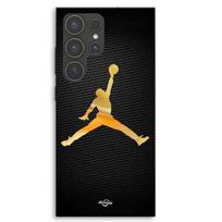 Case For Samsung Galaxy S23 Ultra Jordan logo 23 nike basketball golden color Maniacase juoda