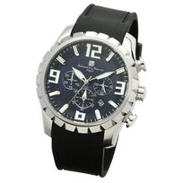 Salvatore Marra Men's Chronograph Business Analog Quartz Wristwatch SSBKBK Black with Cross