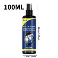 100 ml Keraminis priekinių žibintų atstatymo purškiklis, Aukščiausios kokybės automobilio priekinių žibintų taisymo įrankis - Pašalina pageltimą ir oksidaciją, Atkuria skaidrumą, Ilgalaikis