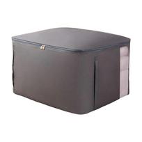 Handheld Cotton Quilt Storage Bag Visible Luggage Storage Bag Quilts Storage Organizer  for Bedroom S pilka