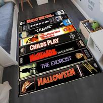Classic Horror Movie VHS Tape Carpet Mat Rug Horror Film Pattern Home Decoration Floor Rugs for Living Room Bedroom Media Room 40X60cm