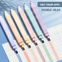 6PCS/Set Double Head Highlighter Pen Painting Graffiti Oblique Soft Tip Fluorescent Pen Eye Protection Painting Color Pen