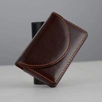 PU Leather Business Card Holder Professional Men's Credit Card Case With Magnetic Shut RFID Large Capacity Wallet 96*65mm šokoladas