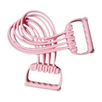 Pedal Resistance Band Handle with Ankle Puller 8-Tube Pedal Exerciser Multifunction Tension A rožinė
