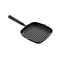 Onlycook Frying Pan, Breakfast Pan, Non-Coated Cast Iron Steak Griddle, Non-Stick Pan, Suitable for Gas Stove And Induction Cooker, 23cm juoda