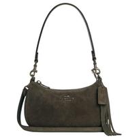 COACH Teri 19 Tassel Decoration Silver Accessories Cowhide Crossbody Shoulder Bag Small Women's Army Green sidabras