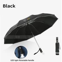 Car LED Fully Automatic Reflective Sun Umbrella Folding Sunshade For Opel OPCline ASTRA CORSA INSIGNIA MOKKA VECTRA GTC Tigra juoda