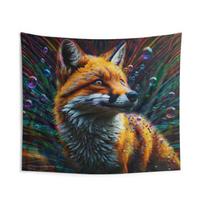 Waterdrop Fox tapestry 75x100 juoda