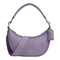 COACH ARLA 26 solid color versatile cow leather hand-held crossbody shoulder bag medium size unisex couple style light violet violetinė
