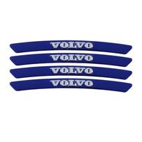 4Pcs Car Aluminium Alloy Wheel Hub Stickers Rim Decals For Volvo EX30 XC60 XC40 V60 V40 XC90 XC70 V50 S60 V70 S90 Olestar AWD T6 mėlyna