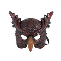Realistic Design Full Face Mask PP Material Halloween Costume Mask Owl Mask  Halloween Party raudona