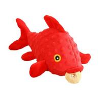 Cartoon Demon Dog Chew Toy Boredom Stress Relief Squeaky Ball Teething Toy Bite Resistant Interactive Stuffed Plushie Pet Supplies raudona
