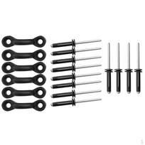 Kayak Canoe Marine Boat 6Pcs Nylon Deck LoopTie Down Pad Eyes & 12Pcs Aluminum Rivets Fishing