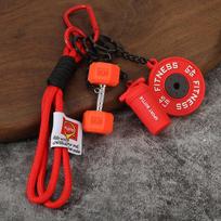 1pc Trendy Fitness Barbell Pieces Creative Mini Keychain Pendants Couple Car Bags Gym Keychains Sports Accessories