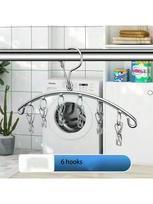 1pc stainless steel clothesline with multiple clips, clothesline with underwear rack, sock rack, baby multi