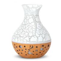 Medienos tekstūros aromaterapinis difuzorius 7 LED spalvų drėkintuvas 400 ml talpos ultragarsinis oro drėkintuvas USB vėsios rūko drėkintuvas namams balta
