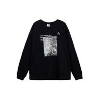 Nike Letter Print Pullover Crew Neck American Vintage Long Sleeve T-Shirt Men Tops Black FN7319-010 M gray