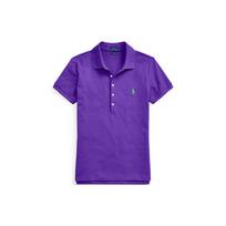 Polo Ralph Lauren SS22 Vienspalvis Siuvinėtas Logotipas Vienaeilis Trumpomis Rankovėmis Polo Marškinėlis Moteriški Viršutiniai Drabužiai Tamsiai Violetinis WMPOKNINCU20265-500 XS