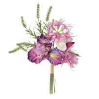 Simulated Irises Flower Doves Bouquet Realistic Bouquet Bouquet Interior Decor violetinės raudonos spalvos
